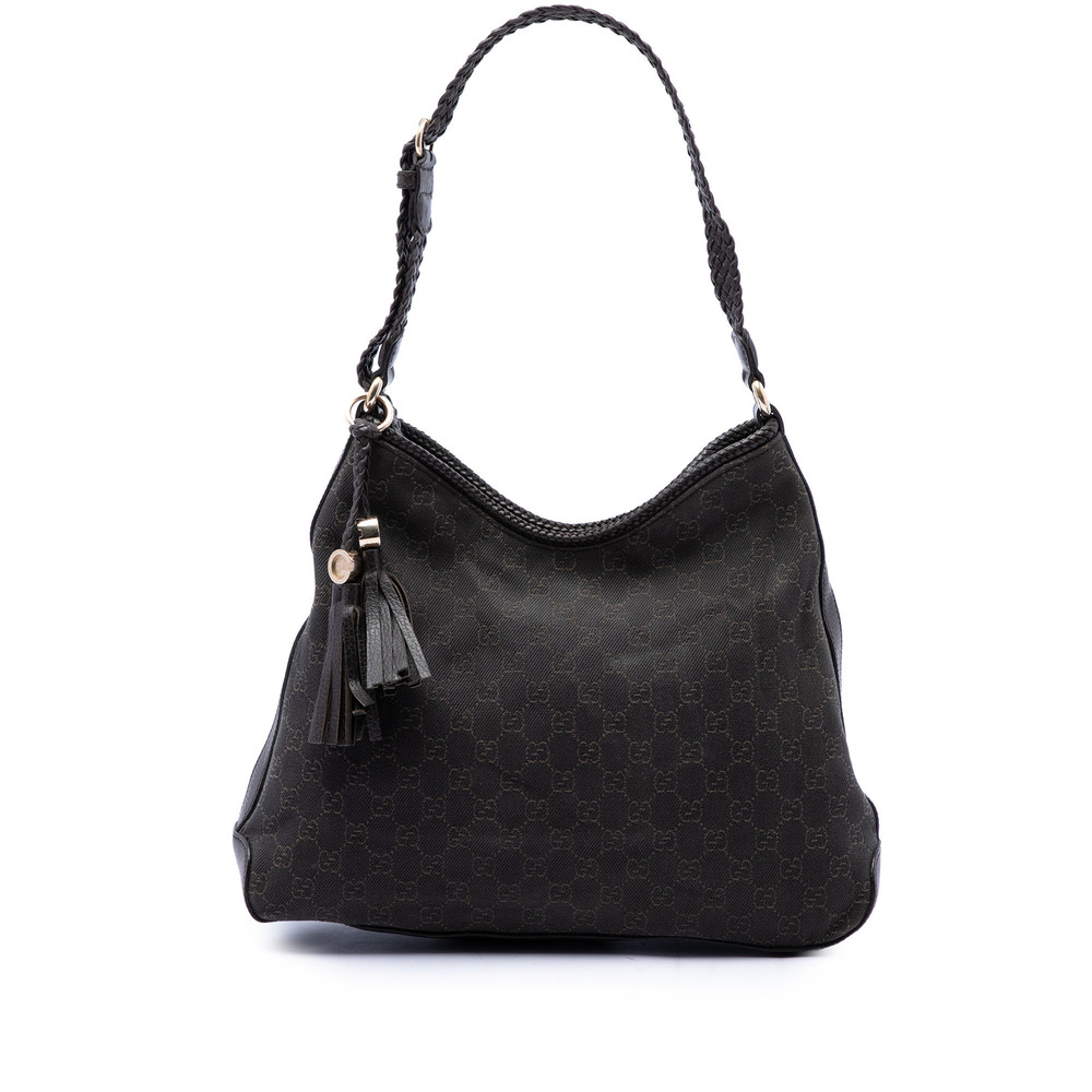 Pre-Loved Gucci Medium GG Denim Marrakech Shoulder Bag
